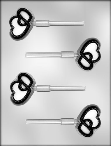 CK Products Rope Edge Double Heart Sucker Chocolate Mold