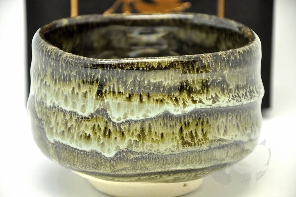 Japanese Mino Yaki ware Matcha Bowl Green Tea 11.5 / 11.5 / 8cm (4.5 / 4.5 / 3.1inch)[7346] N2