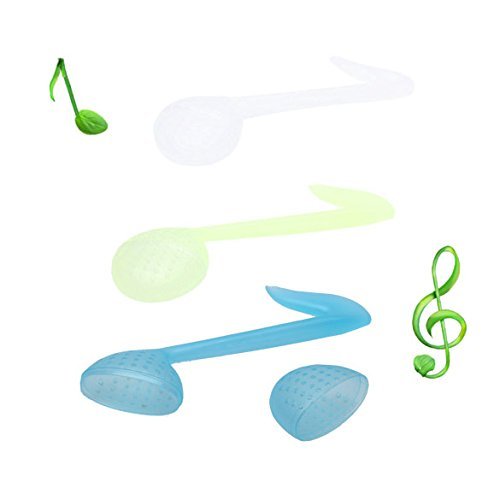Vktech 1 Piece Hot Tea Strainer Plastic Novelty Musical Note Shape Random Color N2