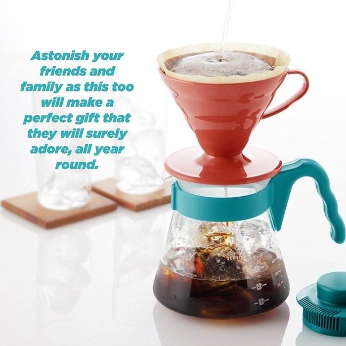 Premium Ceramic Manual Brewing Pourover Coffee 02 Dripper Filter Cup in Red N3