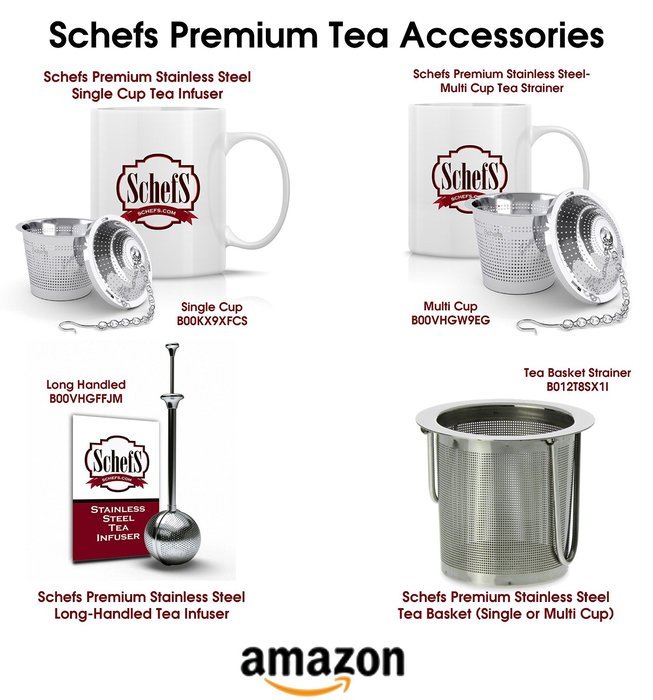 Schefs Multi Cup Premium Tea Infuser - Stainless Steel - Perfect Strainer for Loose Leaf Tea in the Kettle or... N2
