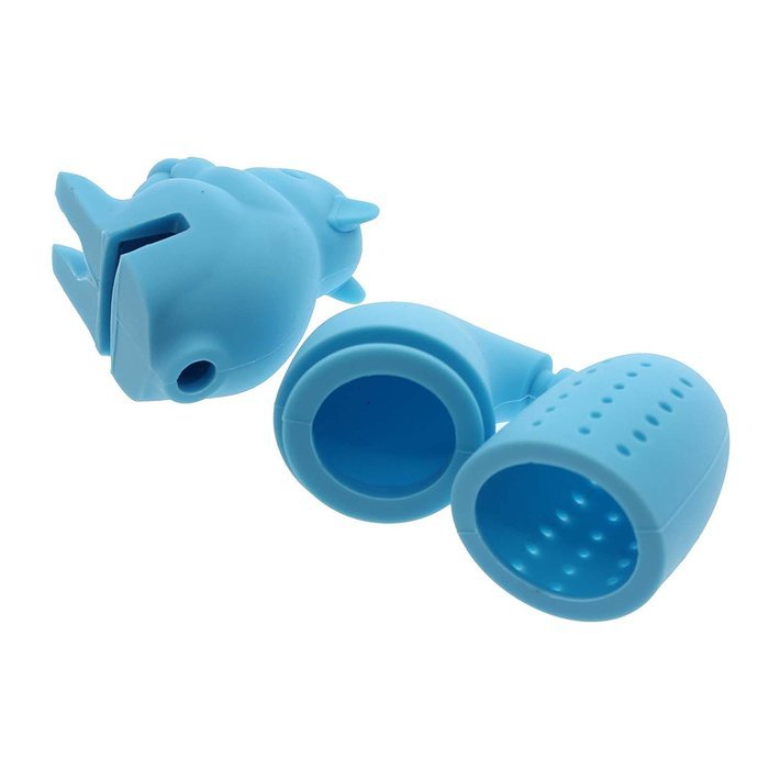 MMRM Silicone Squirrel Style Tea Infuser Leaf Herbal Strainer Filter - Blue N2