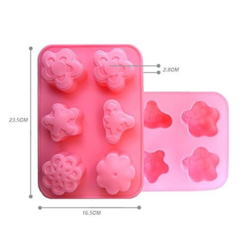 GUO -Different Flowers Baking Mold Liquid Silica gel baking tools Oven used 5 pieces N2