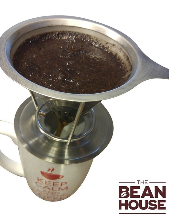 Steel Pour Over Coffee Dripper - Paperless Reusable Drip Coffee Maker 2 Cups - The Bean House N2