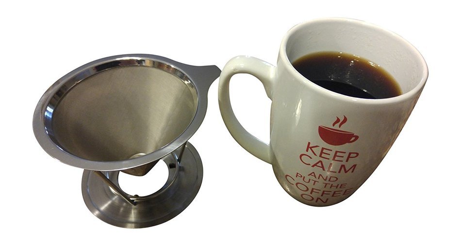 Steel Pour Over Coffee Dripper - Paperless Reusable Drip Coffee Maker 2 Cups - The Bean House N3
