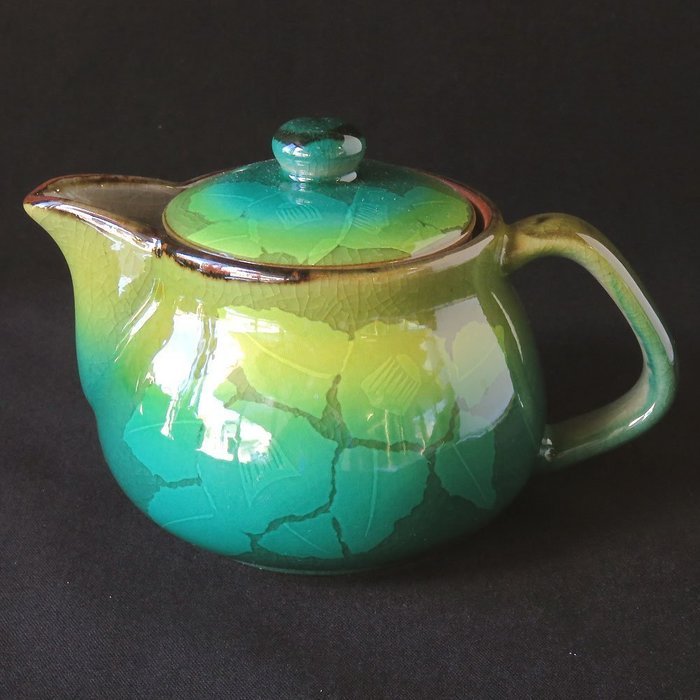 Kutani pottery teapot pot silver sasanqua (with tea strainer) N2