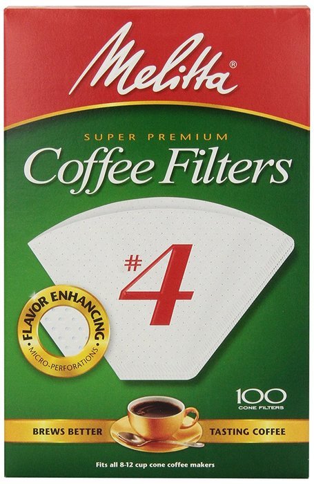 Melitta Cone Coffee Filters, White, No. 4, 100 count N4