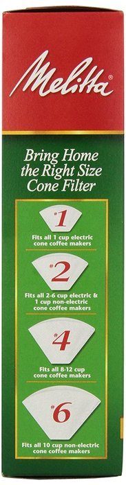 Melitta Cone Coffee Filters, White, No. 4, 100 count N5