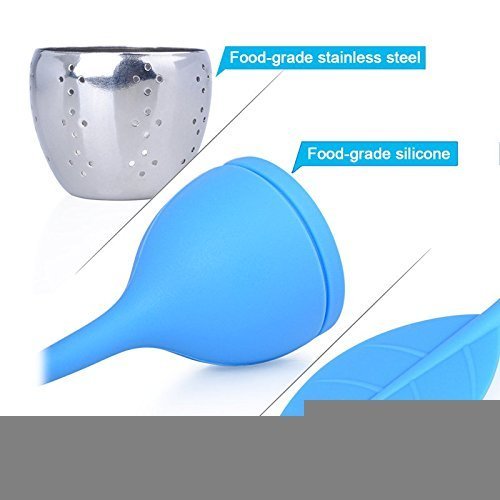 Efanr 5 Pack Tea Infuser, Silicone Tea Infuser Filters Handle Stainless Steel Ball Strainer filter Infuser with... N7