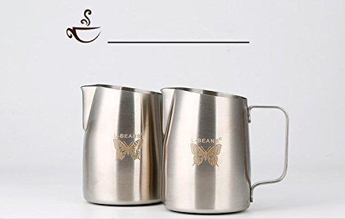 SMKF Stainless Steel Frothing Pitcher for Espresso Machines, Milk Frothers With Non-slip rubber mat at the bottom.. N5