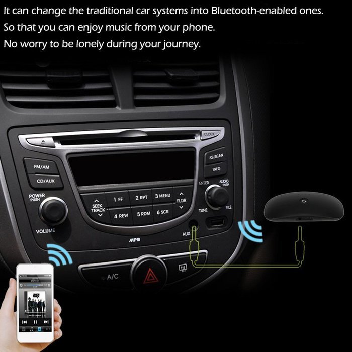 Bluetooth Transmitter Receiver, Portable 3.5mm Wireless Audio Adapter for Home Stereo, Headphone, Speakers, TV... N8