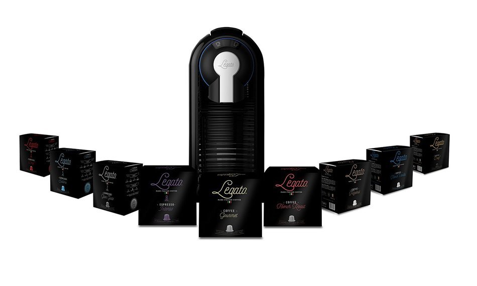 Legato Single Serve (Nespresso Compatible) Coffee / Tea / Espresso Machine (Metallic Red) N3