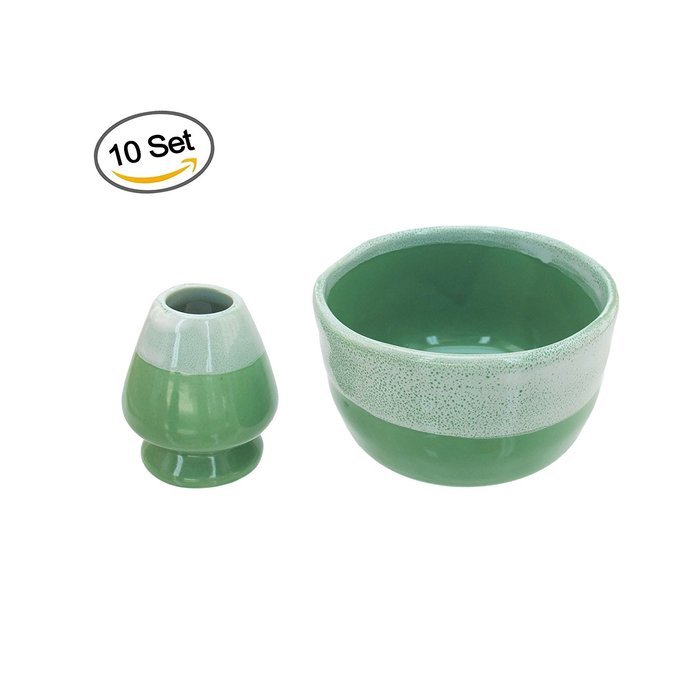 BambooMN Brand - Matcha Bowl Set (Includes Bowl & Rest) 1 Set White N5
