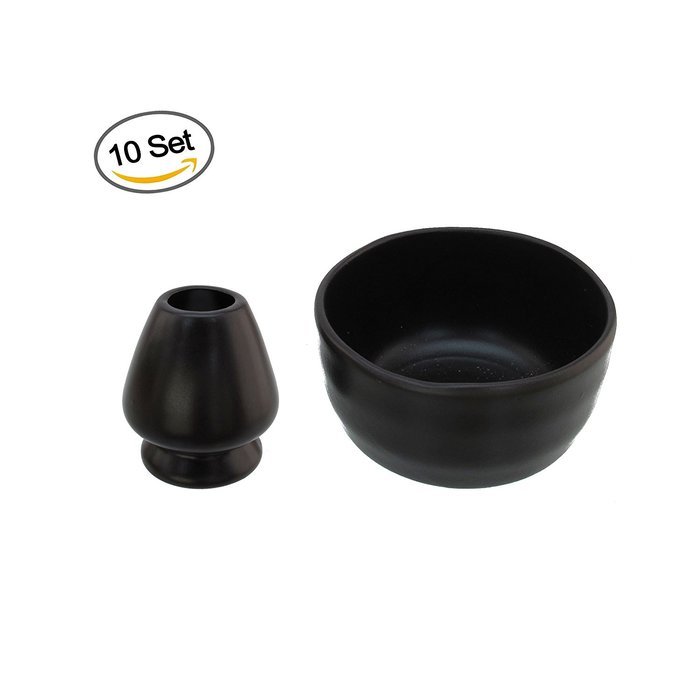 BambooMN Brand - Matcha Bowl Set (Includes Bowl & Rest) 1 Set White N6