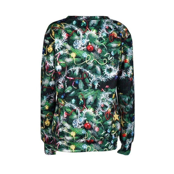 Sweatshirt,Morecome Women Long Sleeve Pullover Sweatshirt Christmas Tree Bells Print Tops N3