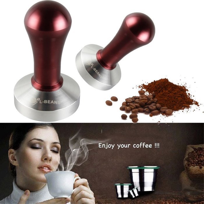 Kteam Commercial Stainless Steel Coffee Tamper 58mm Base Blue N8