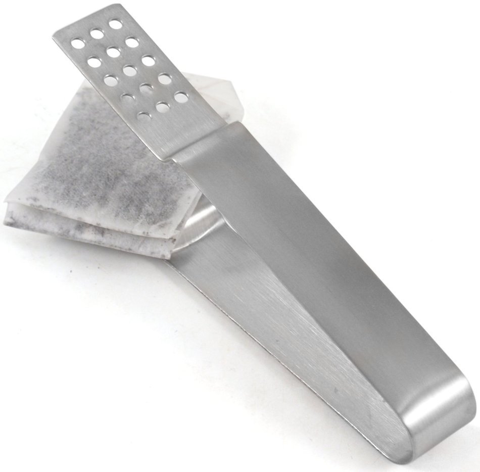 HIC Loose Leaf Tea Bag Squeezer Tongs, 18/8 Stainless Steel, 5.25-Inches