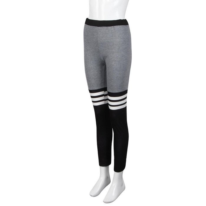 FAPIZI &hearts; Women Pants &hearts; Women Fitness Yoga Leggings High Waist Stripe Patchwork Skinny Push Up Pants (L, Black) N10