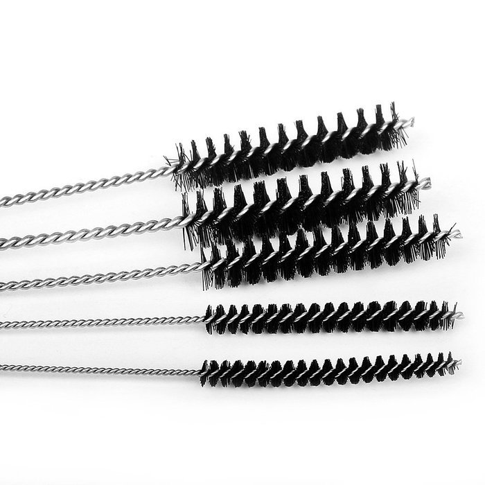 Anntlent 4 Inch Nylon Tube Brush Cleaning Set Carburetor Carbon Dirt Jet Remove 5 Brushes Tool with Wire Loop... N4