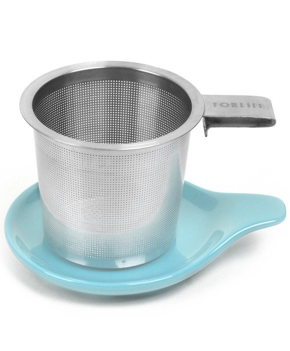 Hook Handle Tea Infuser and Dish Set (Turquoise)