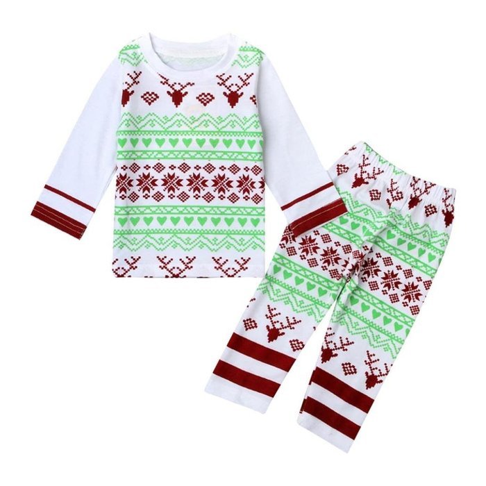 Clothes Set ,BeautyVan Baby Kid Outfit Clothes Christmas Elk Print Blouse T-shirt Top+Long Pants Set (6M, green) N6