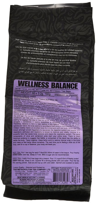Metropolitan Tea 60 Count Classic Teabags, Balance N4