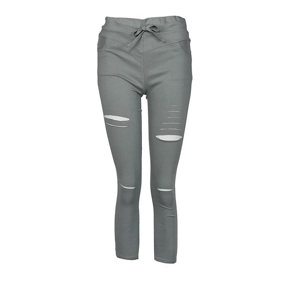 Pencil Pants,Morecome Women Skinny Ripped Pants High Waist Stretch Slim Pencil Trousers N16