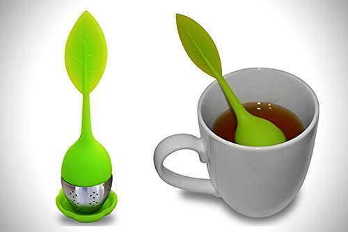 Tea Infuser, 4-Pack Silicone Tea Infuser Handle Stainless Steel Strainer filter Infuser with Drip Tray N3