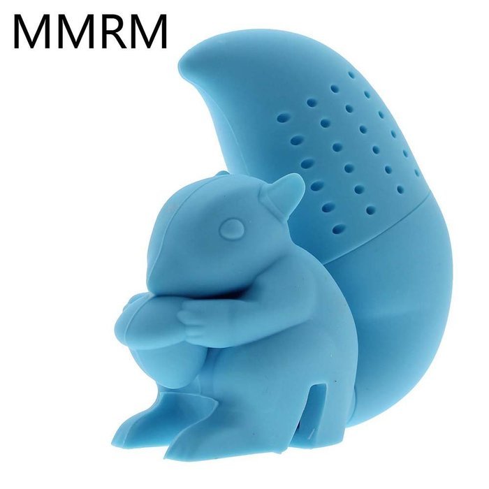 MMRM Silicone Squirrel Style Tea Infuser Leaf Herbal Strainer Filter - Blue N4