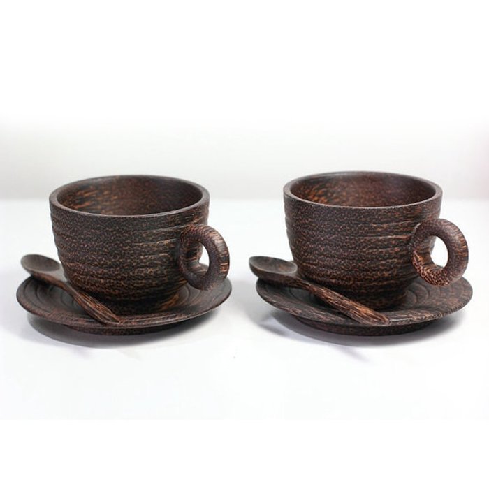 2 X Espresso CUP (A) Palm Wood Items.
