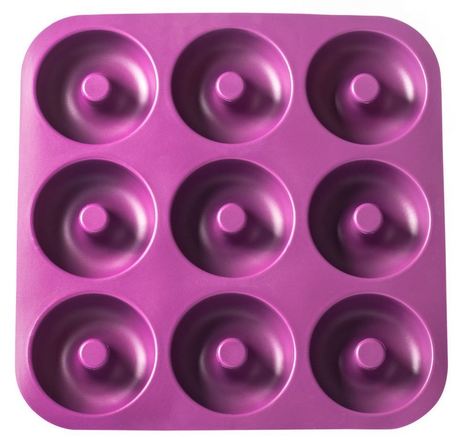 Large Professional Grade Non-Stick Silicone Donut Pan, Makes 9 Full Size Donuts, BPA Free, Oven, Dishwasher and... N12