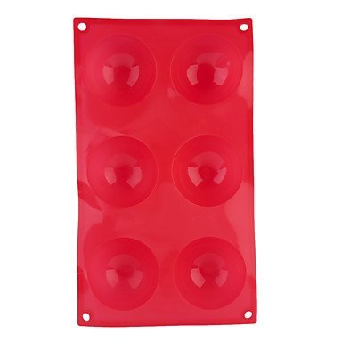 Y&XL&H 1pc 6 Half Ball Round Chocolate Cake Candy Soap Mold Flexible Silicone Mould Popular New N4
