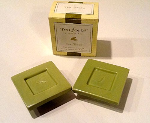 Tea Forte Ceramic Tea Trays for Silken Tea Infusers (Set of 2)