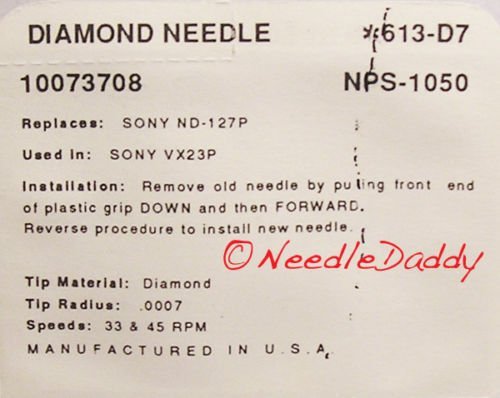 STEREO RECORD NEEDLE STYLUS for Sony VX23P ND127P ND-127P Sony VX-23P 613-D7 N3