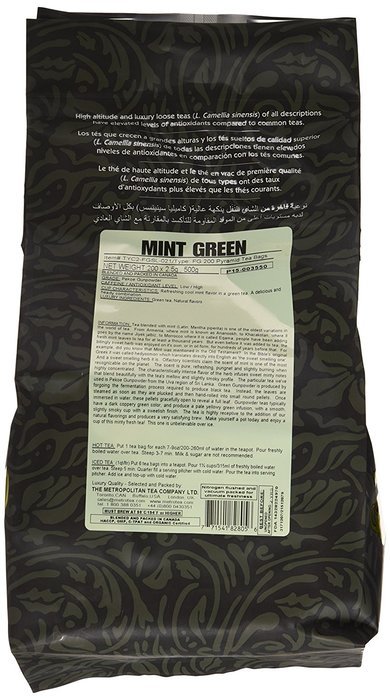 Metropolitan Tea 200 Count Pyramid Shaped Teabags, Mint Green N4
