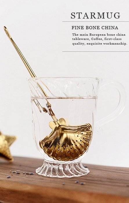 Creativity Gold Stainless Steel Quality Tea Infuser Clip - Star / Moon / Sun / Shell / Teapot N7