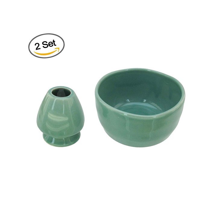 BambooMN Brand - Matcha Bowl Set (Includes Bowl & Rest) 1 Set White N8