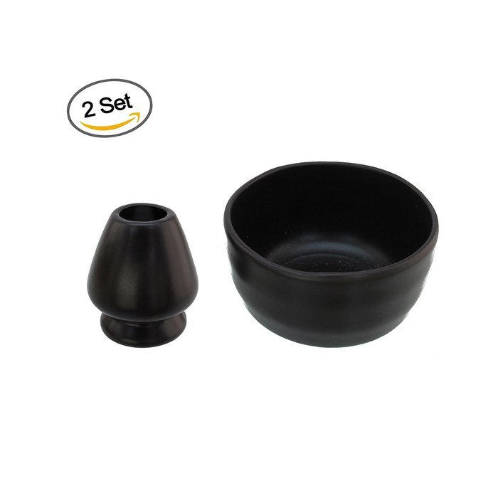 BambooMN Brand - Matcha Bowl Set (Includes Bowl & Rest) 1 Set White N14