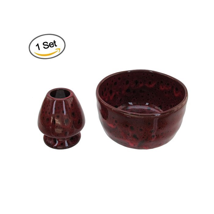 BambooMN Brand - Matcha Bowl Set (Includes Bowl & Rest) 1 Set White N15