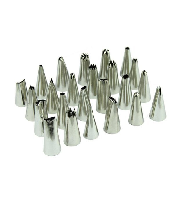 Leoy88 Stainless Steel Icing Piping Nozzles Pastry Tips Set For Cake Decorating Sugarcraft Tool, 24Pcs/set N3