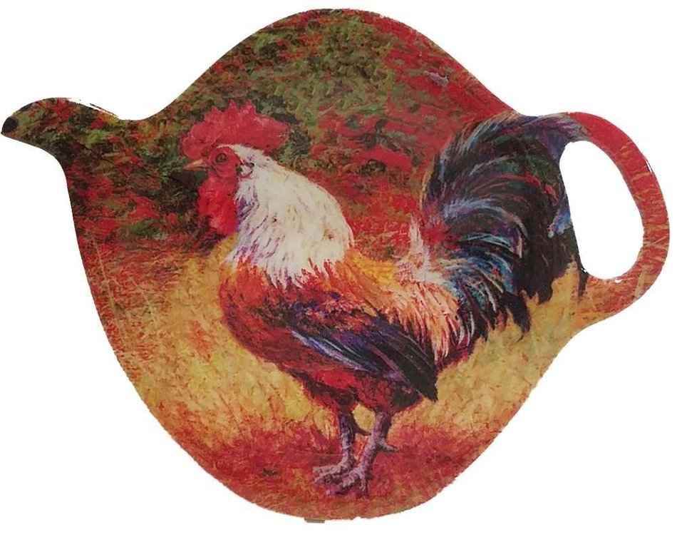 Tea Bag Holder or Caddy Melamine Rooster Design