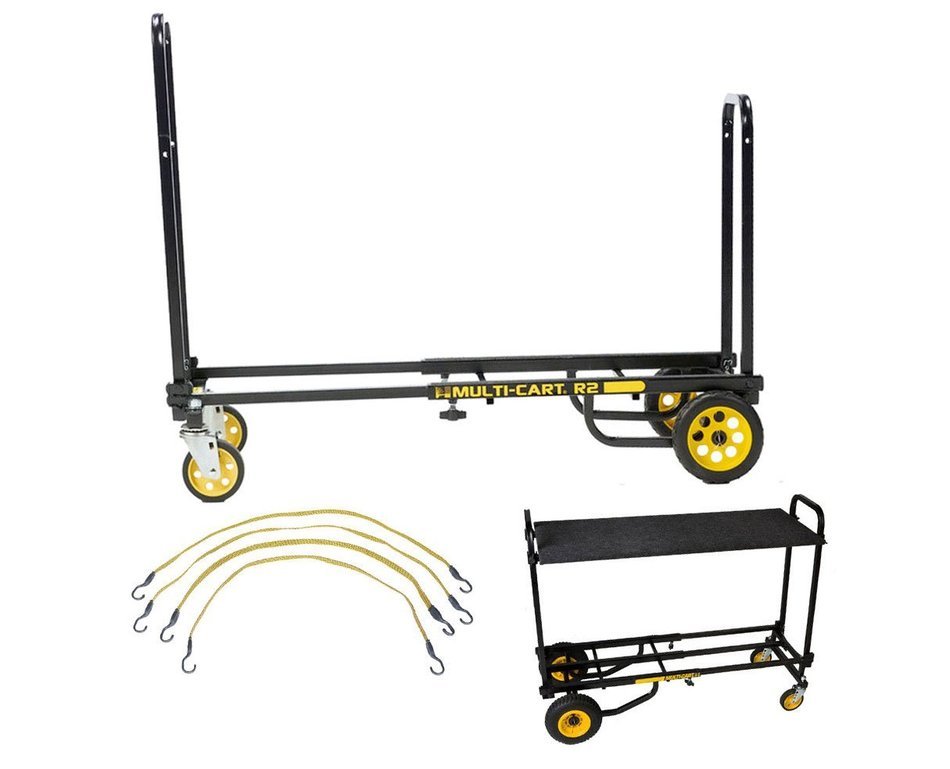 Rock N Roller R2RT Micro-Cart + Flex Straps + Carpeted Shelf