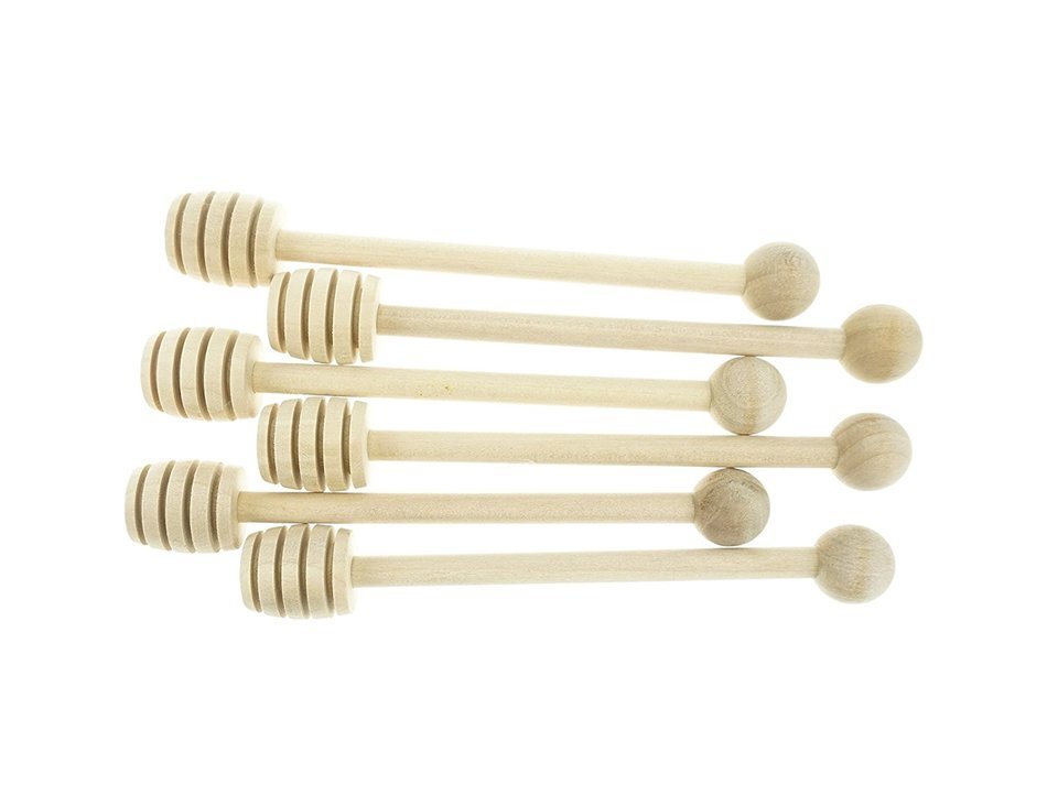 Bilipala Honey Dipper, Honey Spoon, Kitchen Gadgets, Wooden, 6 Inch, Pack of 6 N3