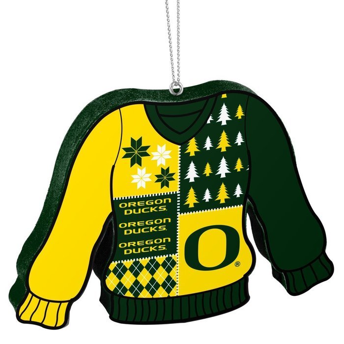 NCAA Oregon Ducks ORNAMENT STOCKING KNIT Metal License Plate Christmas Ornament Foam Ugly Sweater Bundle 3 Pack... N3