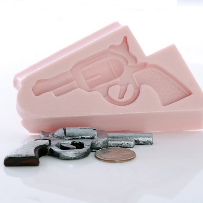Crossed Pistol Silicone Mold Set Easy to use with Fondant, Chocolate, Candy, Resin, Clay, Soap and Wax N6