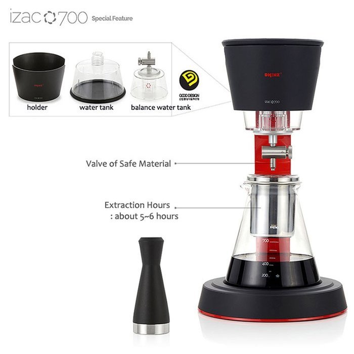 KINZ Dutch Coffee Maker Drip Coffee Cold Brew No Electricity IZAC700 Black N5