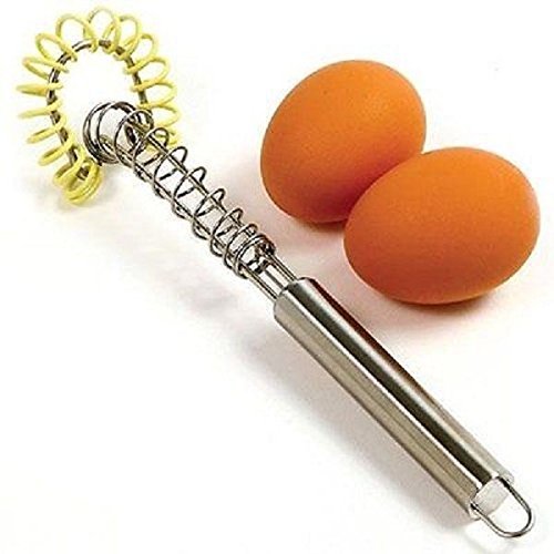8" Stainless Steel Mini Saucinator Whisk with Silicone Coil Heat Resistant 480 F N3