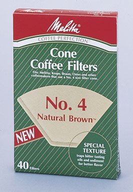 No. 4 Cone Natural Brown Paper Coffee Filter N4