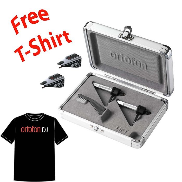 Ortofon Concorde S-120 Twin Pack + 2 Extra S-120 Stylus + Ortofon DJ T-shirt