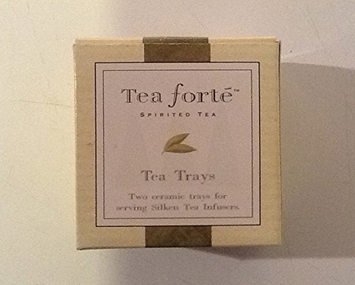 Tea Forte Ceramic Tea Trays for Silken Tea Infusers (Set of 2) N2